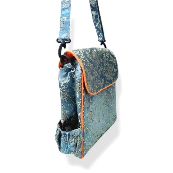 NEW 2-in-1 Brocade Backpack/Baby Bag/Messenger in Aqua Blue main image 9